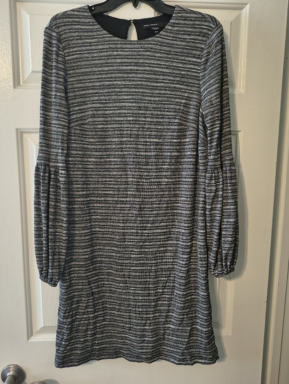 Maggy London Black & Silver Dress Size 10 – Long Sleeve